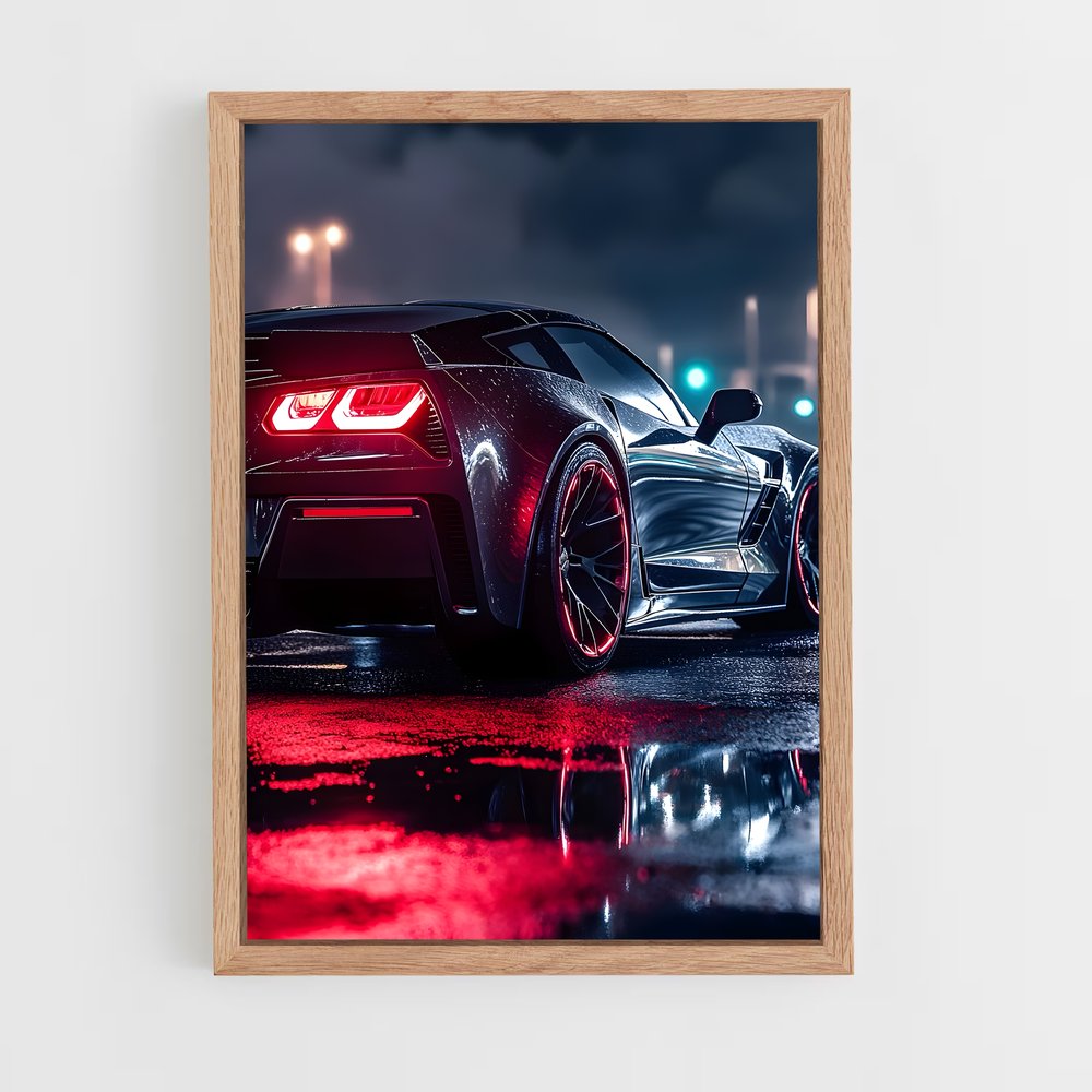 Poster Corvette sous la Pluie – affiche Chevrolet (vue 4)
